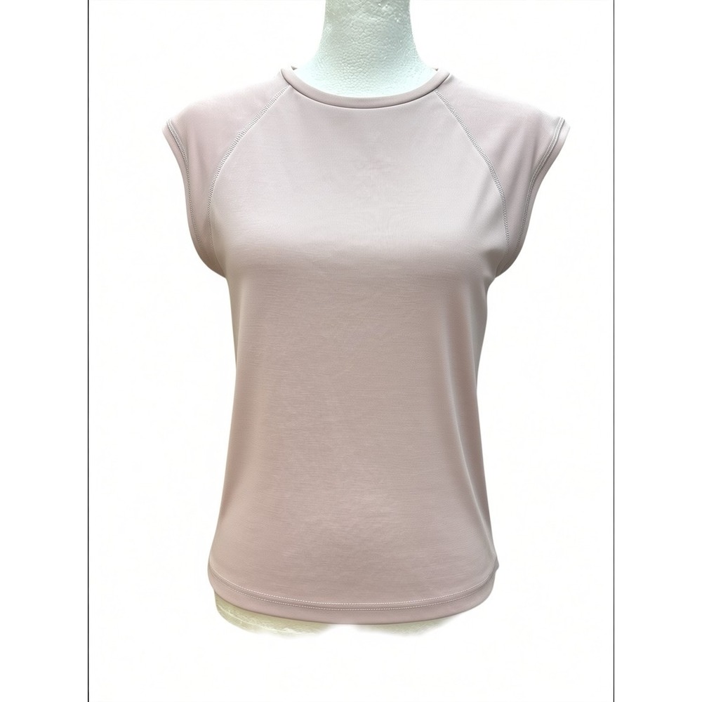 OGL Move Women L Mauve Pink Lenzing Modal Built-In Bra Cap Sleeve Top NWT